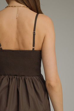 Solid Straight Neck Sleeveless Mini Dress