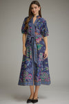 Navy Floral Midi Dress
