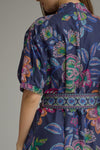 Navy Floral Midi Dress