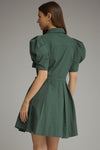 Hunter Green Front Tie Dress