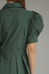 Hunter Green Front Tie Dress