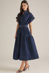 Belted Denim Midi Dress