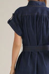 Belted Denim Midi Dress