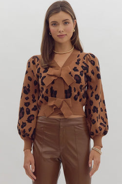 Leopard Cropped Cardigan