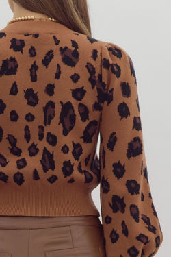 Leopard Cropped Cardigan