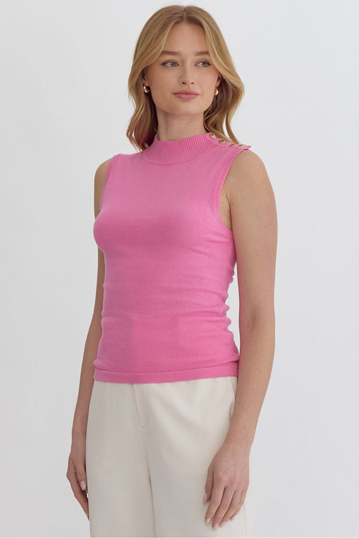 High Neck Sleeveless Top