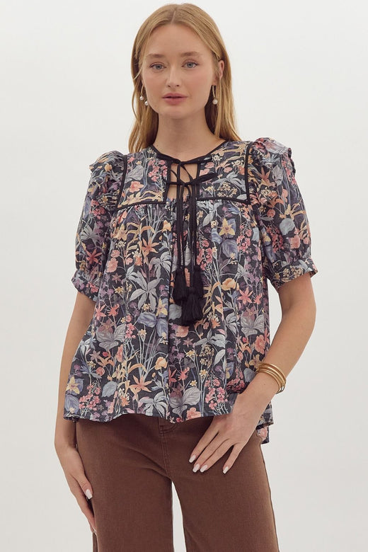 Floral Puff Sleeve Shirt – Lulubelles Boutique