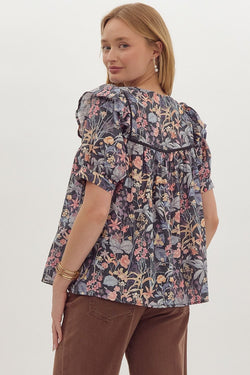 Floral Puff Sleeve Shirt