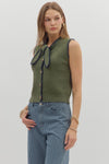Bow Tie Sleeveless Sweater