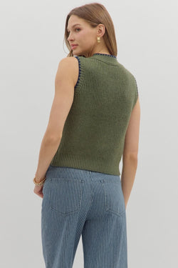Bow Tie Sleeveless Sweater