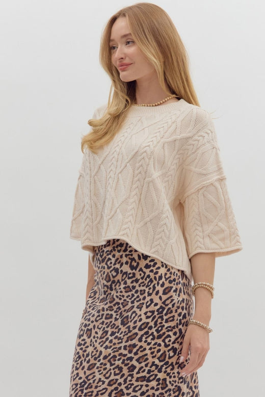 Cropped Crew Sweater