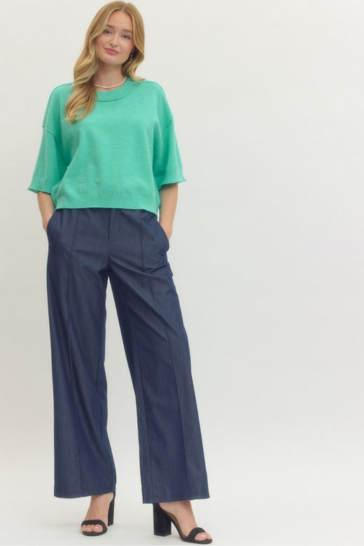 Mint Wide Sleeve Sweater
