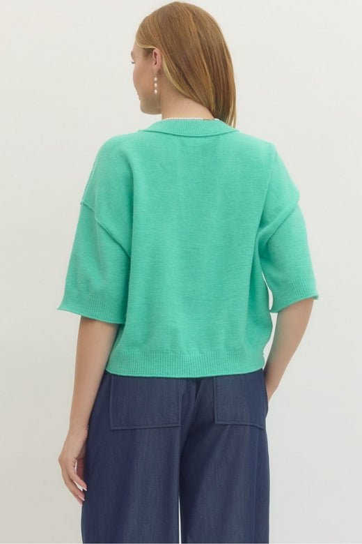 Mint Wide Sleeve Sweater