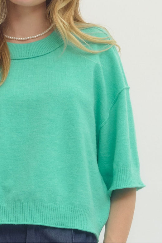 Mint Wide Sleeve Sweater