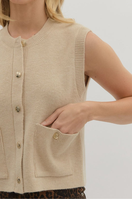 Gold Button Vest