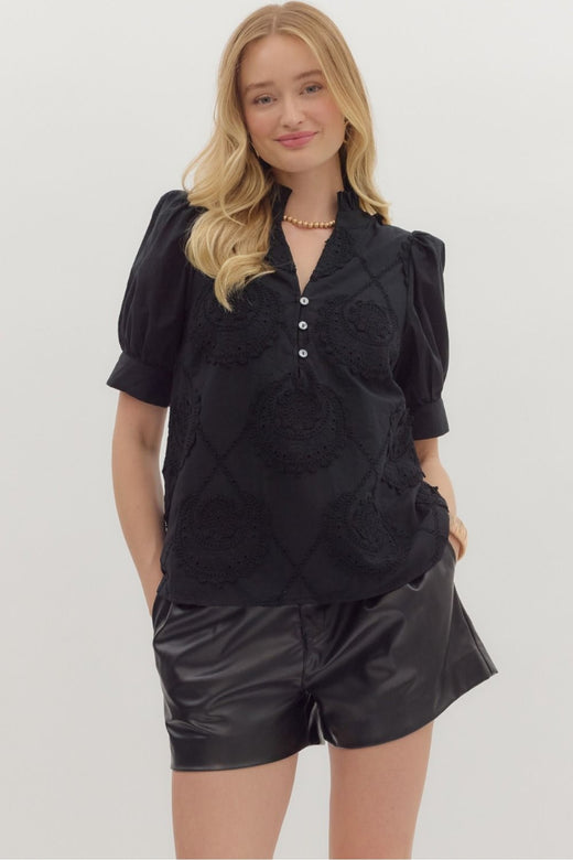 Embroidered Button Shirt