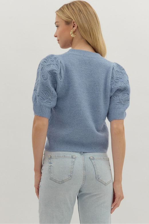 Embroidered Crew Sweater
