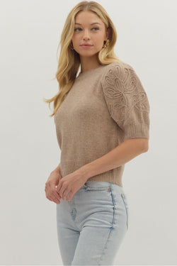 Embroidered Crew Sweater