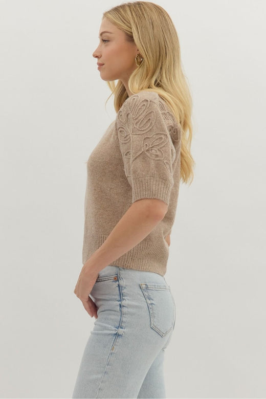 Embroidered Crew Sweater