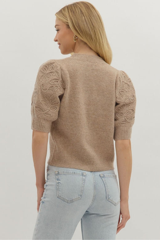 Embroidered Crew Sweater