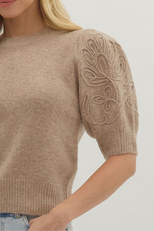 Embroidered Crew Sweater