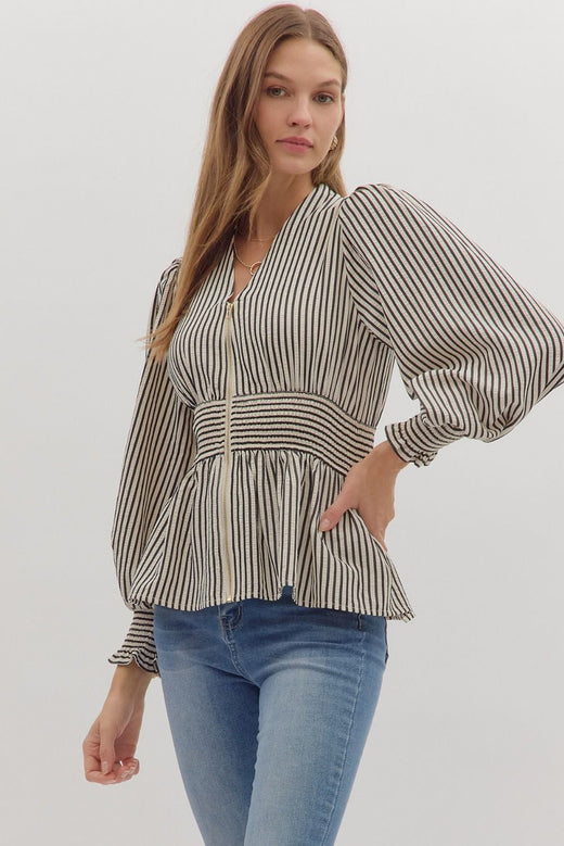 Peplum Stripe Shirt