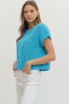 Cable Knit Short Sleeve Top