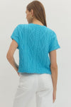 Cable Knit Short Sleeve Top