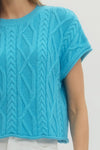 Cable Knit Short Sleeve Top