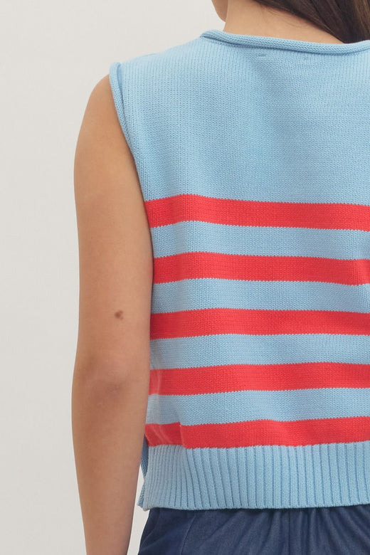 Gold Button Sleeveless Sweater