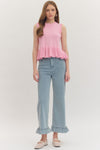 Pink Peplum Knit Shirt