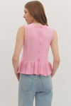 Pink Peplum Knit Shirt