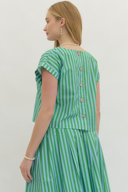 Summer Stripe Button Shirt
