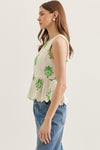 Botanical Scallop Hem Shirt