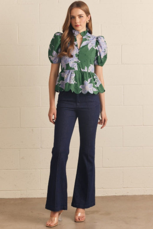 Floral Eyelet Blouse