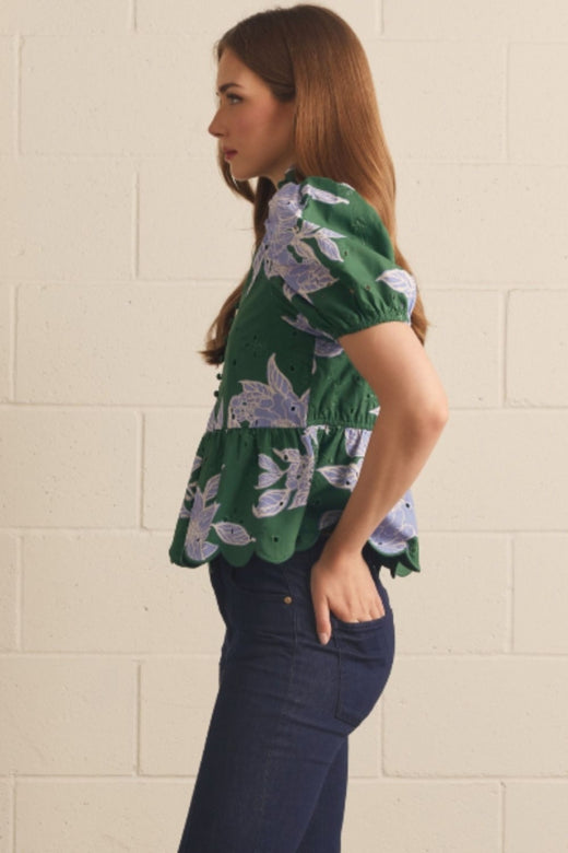 Floral Eyelet Blouse