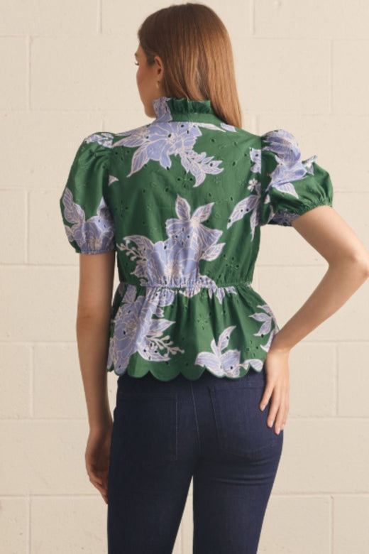 Floral Eyelet Blouse