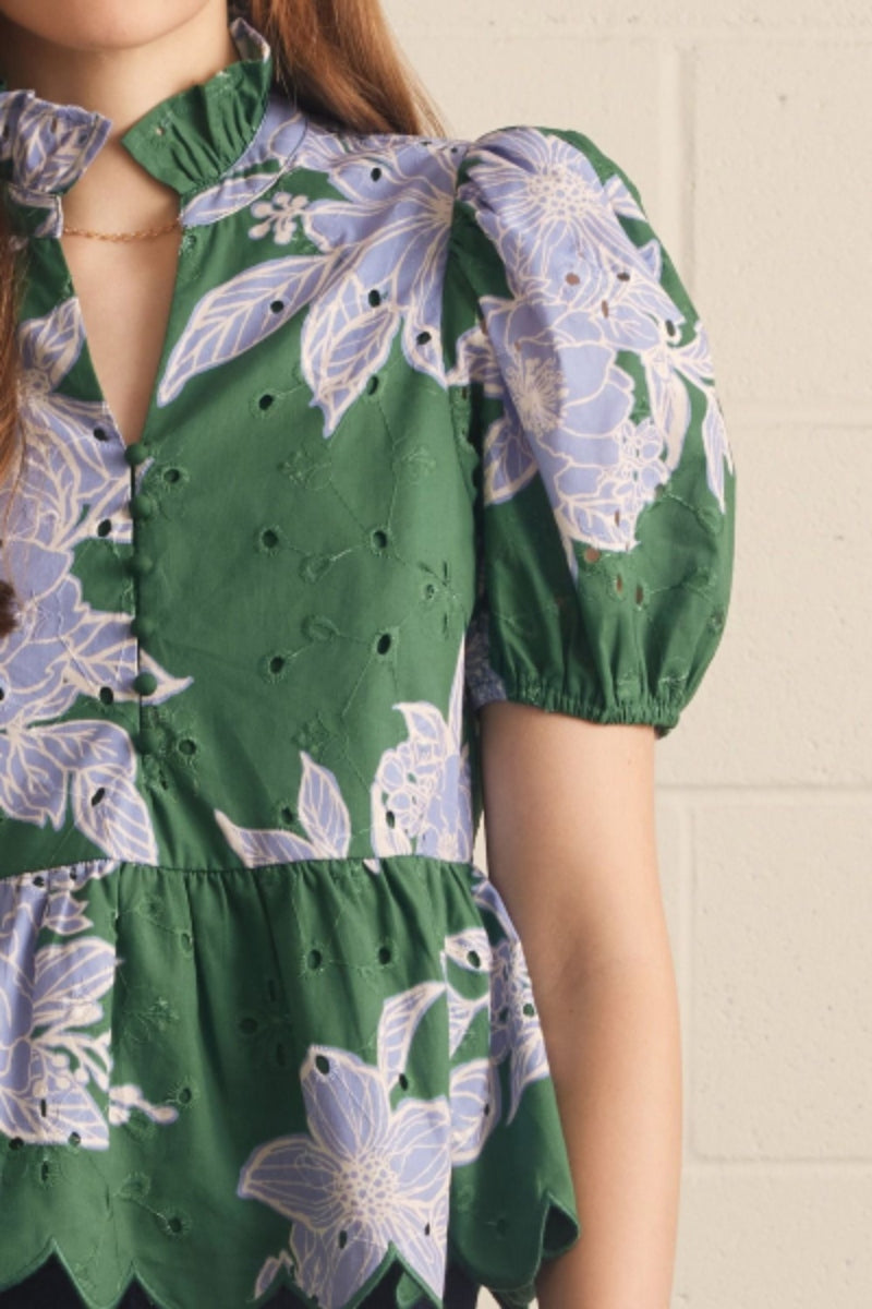Floral Eyelet Blouse