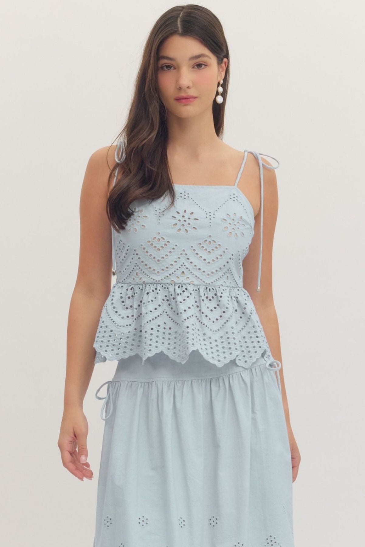 Eyelet Peplum Shirt