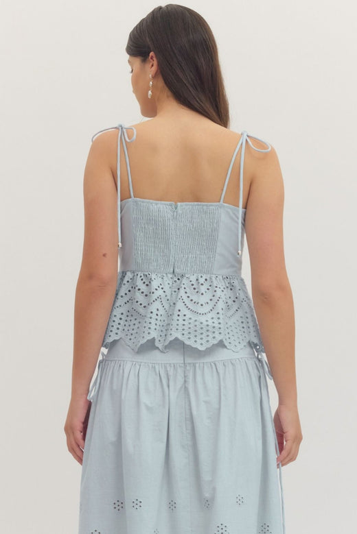 Eyelet Peplum Shirt
