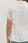 Cap Sleeve Drawstring Shirt