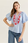 Plaid Flutter Sleeve Top