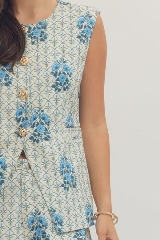 Floral Print Sleeveless Top
