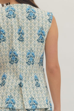 Floral Print Sleeveless Top