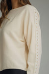 Studded Sleeve Knit Top
