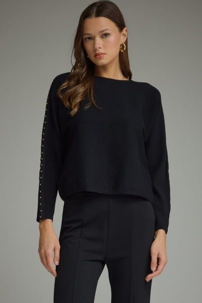 Studded Sleeve Knit Top