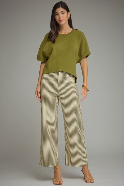 Olive Green Short Sleeve Sweater