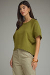 Olive Green Short Sleeve Sweater