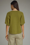 Olive Green Short Sleeve Sweater