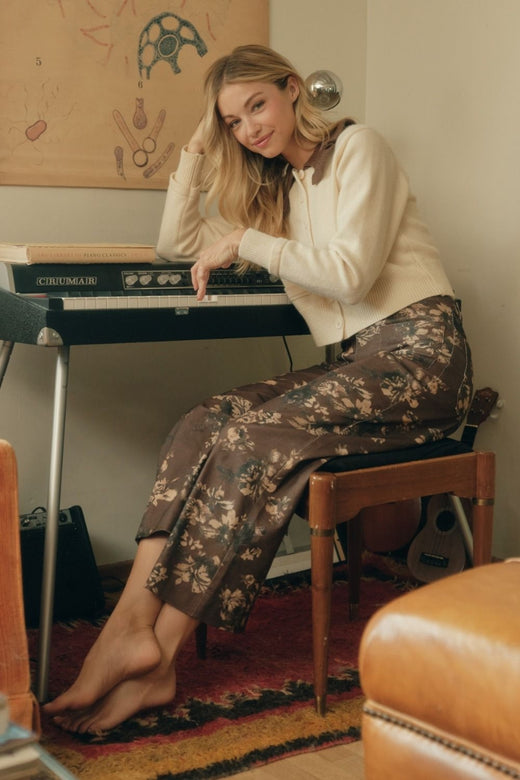 Fall Floral Ankle Length Pant